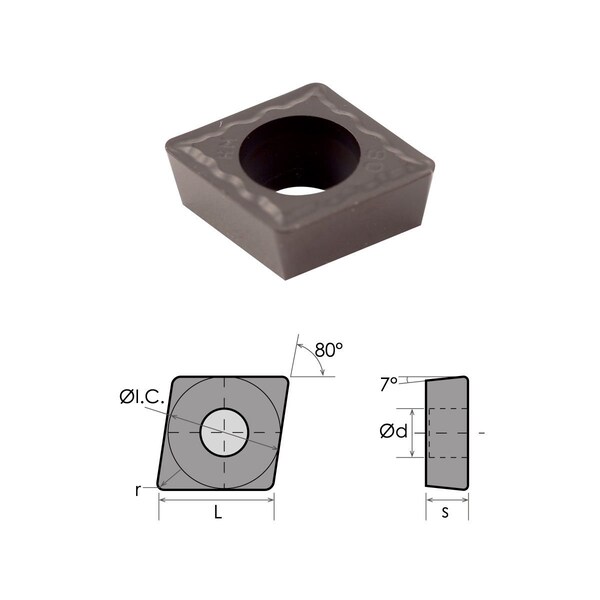 H & H Industrial Products CPMT-432 Black Diamond Coated Carbide Insert 6060-0431 - main